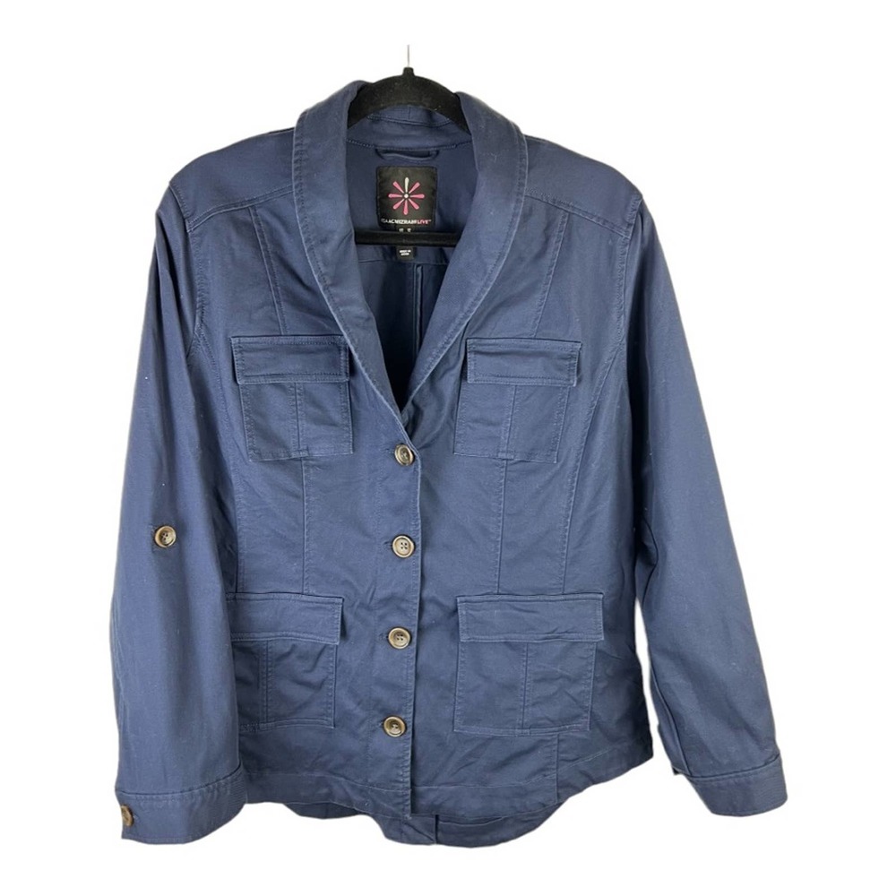 Isaac Mizrahi Live Field Jacket Navy sz 12 - Picture 3 of 10